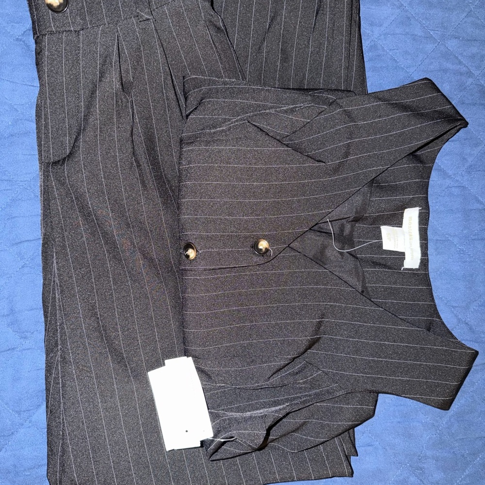 Monteau Black Pinstripe Blazer
